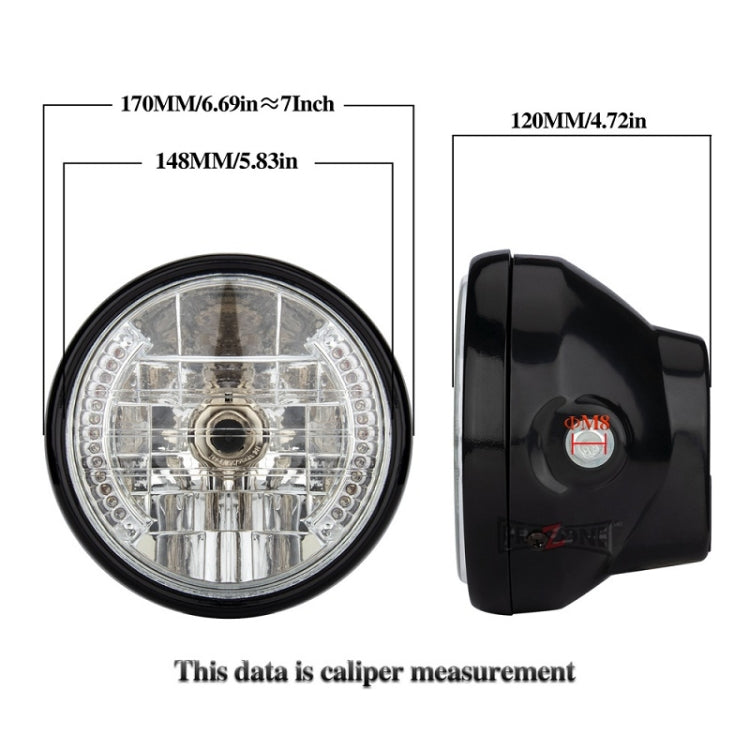 Motorcycle 7 Inch LED Headlight Angel Ring With Steering Function(No Bracket) - Headlights by PMC TechLife | Online Shopping South Africa | PMC TechLife