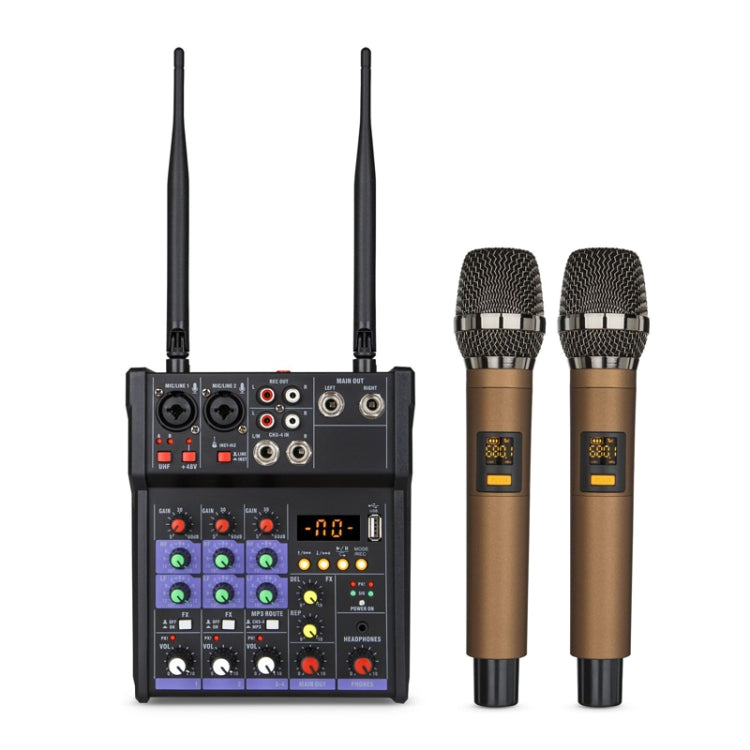 G4-M1 4-way Mixer with Wireless Microphone Effect Device Small K Song Recording Bluetooth Mixer - free shipping - PMC Jewellery - Order now!