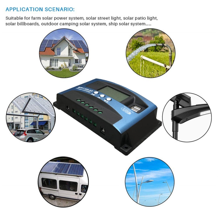 YCX-003 30-100A Solar Charging Controller with LED Screen & Dual USB Port Smart MPPT Charger, Model: 12/24/36/48/60V 100A - Others by PMC Jewellery | Online Shopping South Africa | PMC Jewellery | Buy Now Pay Later Mobicred