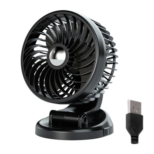 F612 5W Car Rotatable Turntable Silent Fan(USB) - Heating & Fans by PMC Jewellery | Online Shopping South Africa | PMC Jewellery | Buy Now Pay Later Mobicred