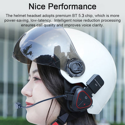 LX1 Motorcycle Half Helmet Waterproof Wireless 5.3 Bluetooth Headset, Version: English(Standard Blue) - Motorcycle Walkie Talkie by PMC Jewellery | Online Shopping South Africa | PMC Jewellery | Buy Now Pay Later Mobicred