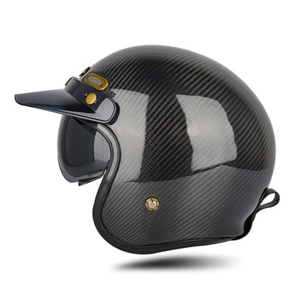 SOMAN Motorcycle Four Seasons Carbon Fiber Half Helmet, Color: Bright Carbon Fiber(S) - Helmets by SOMAN | Online Shopping South Africa | PMC Jewellery | Buy Now Pay Later Mobicred