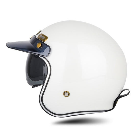 SOMAN Motorcycle Four Seasons Carbon Fiber Half Helmet, Color: FRP Pearl White(S) - Helmets by SOMAN | Online Shopping South Africa | PMC Jewellery | Buy Now Pay Later Mobicred