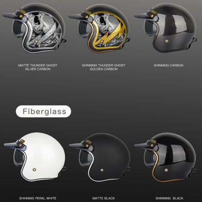 SOMAN Motorcycle Four Seasons Carbon Fiber Half Helmet, Color: FRP Pearl White(L) - Helmets by SOMAN | Online Shopping South Africa | PMC Jewellery | Buy Now Pay Later Mobicred