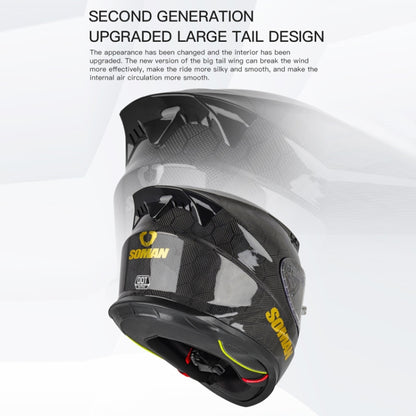 SOMAN Motorcycle Carbon Fiber Double Lens Thermal Safety Helmet, Size: XXL(Snake Carbon Fiber) - Helmets by SOMAN | Online Shopping South Africa | PMC Jewellery | Buy Now Pay Later Mobicred