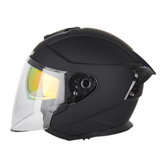 SOMAN Motorcycle Electric Bicycle Dual Lens Riding Helmet, Size: XXL(Matte Black) - Helmets by SOMAN | Online Shopping South Africa | PMC Jewellery | Buy Now Pay Later Mobicred