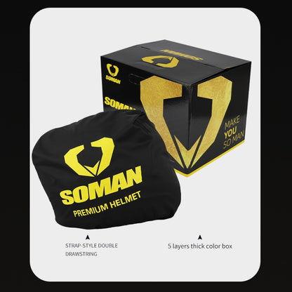SOMAN Motorcycle Electric Bicycle Dual Lens Riding Helmet, Size: XXL(Bright Back) - Helmets by SOMAN | Online Shopping South Africa | PMC Jewellery | Buy Now Pay Later Mobicred