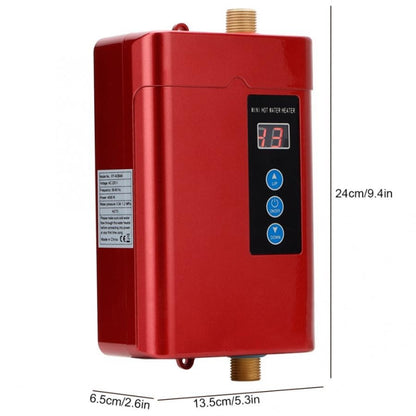 US Plug 3000W  Electric Water Heater With Remote Control Adjustable Temperate(Red) - Water Heaters & Accessories by PMC Jewellery | Online Shopping South Africa | PMC Jewellery