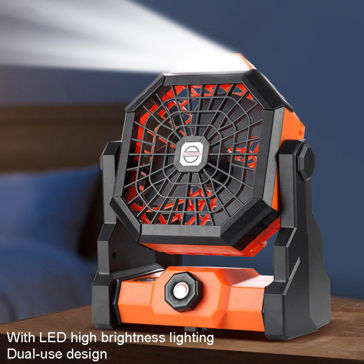 Outdoor Infinitely Variable Speed Portable Large Wind Charging Camping Lighting Fan(Black Orange) - Electric Fans by PMC Jewellery | Online Shopping South Africa | PMC Jewellery | Buy Now Pay Later Mobicred