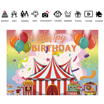 210x150cm Children Birthday Background Cloth Carnival Gay Party Birthday Theme Background Banner Circus Background Hanging Flag - Birthday Party by PMC Jewellery | Online Shopping South Africa | PMC Jewellery