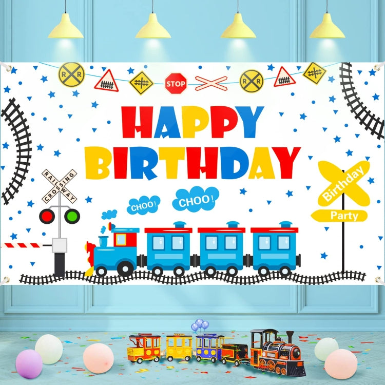 210x150cm Train Cartoon Children Birthday Background Cloth Faber Decoration - Birthday Party by PMC Jewellery | Online Shopping South Africa | PMC Jewellery