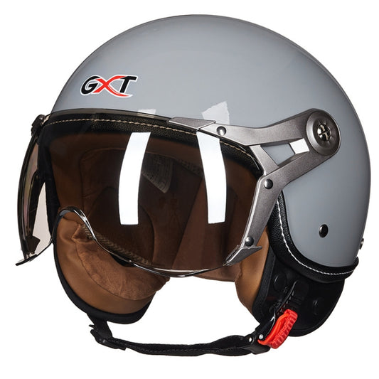 GXT Electric Vehicle Half Cover Helmet Four Seasons Retro Helmet, Size: M(Cement Gray) - Helmets by GXT | Online Shopping South Africa | PMC Jewellery | Buy Now Pay Later Mobicred