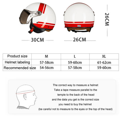 GXT Electric Vehicle Half Cover Helmet Four Seasons Retro Helmet, Size: M(White Shield 83) - Helmets by GXT | Online Shopping South Africa | PMC Jewellery | Buy Now Pay Later Mobicred