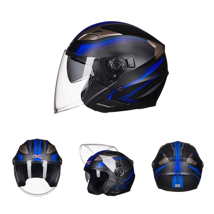 GXT 708 Electric Vehicle Dual Lens Helmet Four Seasons Safety Helmet, Size: M(Bright Black Gray) - Helmets by GXT | Online Shopping South Africa | PMC Jewellery | Buy Now Pay Later Mobicred