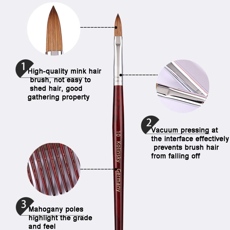 Red Wood Handle Kolinsky Hair Nail Art Brush No. 18 - Nail Art Equipment by PMC Jewellery | Online Shopping South Africa | PMC Jewellery | Buy Now Pay Later Mobicred