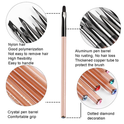 Acrylic Tea Color Pen Brush Beauty Nail Pen Color Painting Drawing Pen Light Therapy Pen(KS10) - Nail Art Equipment by PMC Jewellery | Online Shopping South Africa | PMC Jewellery | Buy Now Pay Later Mobicred