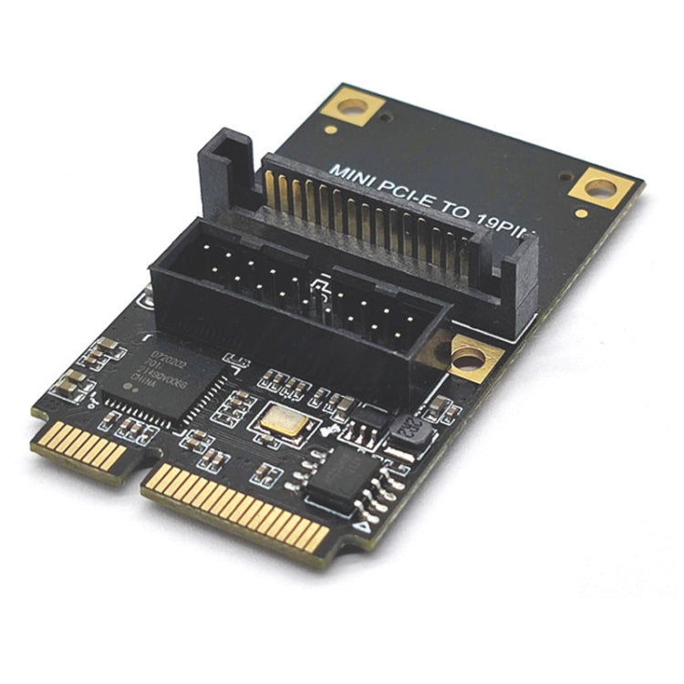 Mini PCI-E To USB3.2 GEN1 Front 19Pin 2 Ports Transfer Card Supports Half High SATA - Add-on Cards by PMC Jewellery | Online Shopping South Africa | PMC Jewellery | Buy Now Pay Later Mobicred