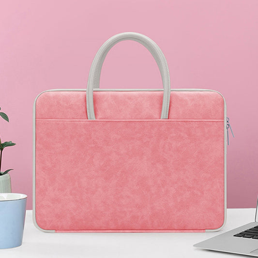 BUBM 14 Inch Full Open Laptop Bag(Pink) - 14.1 inch by BUBM | Online Shopping South Africa | PMC Jewellery | Buy Now Pay Later Mobicred