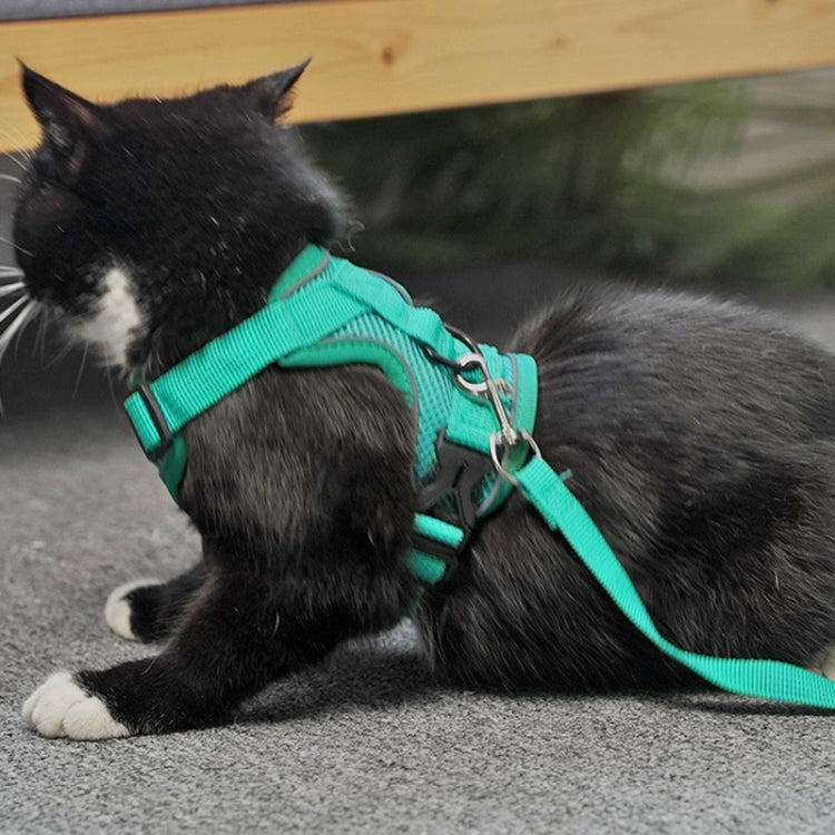 Pet Vest Harness + Traction Rope Set Reflective Breathable Dog Cat Harness, Size: M(Coffee) - Leashes by PMC Jewellery | Online Shopping South Africa | PMC Jewellery