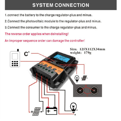 Dual DC Current 12V/24V Solar Controller LCD PWM Photovoltaic Power Generation Controller(30A) - Others by PMC Jewellery | Online Shopping South Africa | PMC Jewellery | Buy Now Pay Later Mobicred