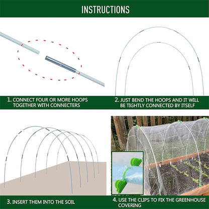 Garden Arch Greenhouse Hoops Rustproof Steel Tunnel Hoop Frame Plant Support, Speci: L  5  Rods 10 Arches - Plant Support & Care by PMC Jewellery | Online Shopping South Africa | PMC Jewellery