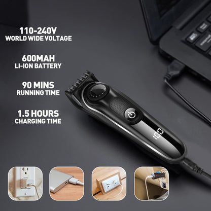 5 In 1 Men Multi-functional Haircut Carving Electric Shaver Reciprocating Shaver Set With Storage Bag - Hair Trimmer by PMC Jewellery | Online Shopping South Africa | PMC Jewellery | Buy Now Pay Later Mobicred