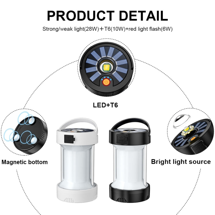 Camping Lantern Outdoor Solar Emergency Lights Multifunctional Tent Light(Black) - Camping Lighting by PMc TechLife | Online Shopping South Africa | PMc TechLife | Buy Now Pay Later Mobicred