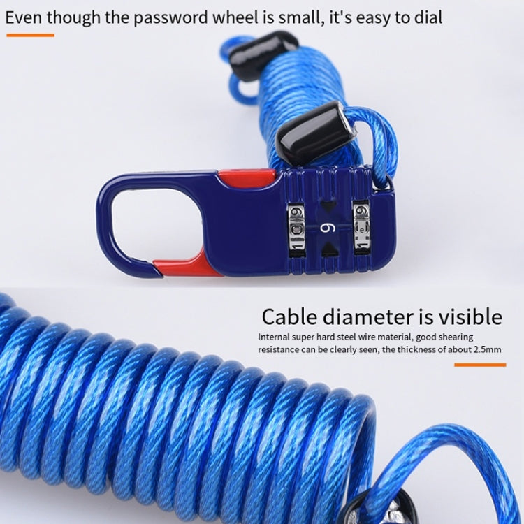Helmet Anti Theft Password Lock Motorcycle Car Basket Soft Lock(Pink) - free shipping - PMC TechLife - Order now!