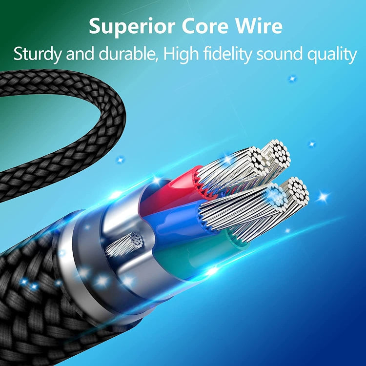 For SteelSeries Arctis 3 5 7 Pro Nylon Weaving Game Headset Cable(Black) - Headset Accessories by PMC TechLife | Online Shopping South Africa | PMC TechLife