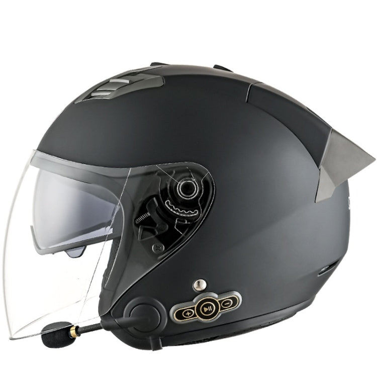 KUQIBAO Motorcycle Smart Bluetooth Sun Protection Double Lens Safety Helmet, Size: XL(Matte Black+Gray Tail) - Helmets by KUQIBAO | Online Shopping South Africa | PMC Jewellery | Buy Now Pay Later Mobicred