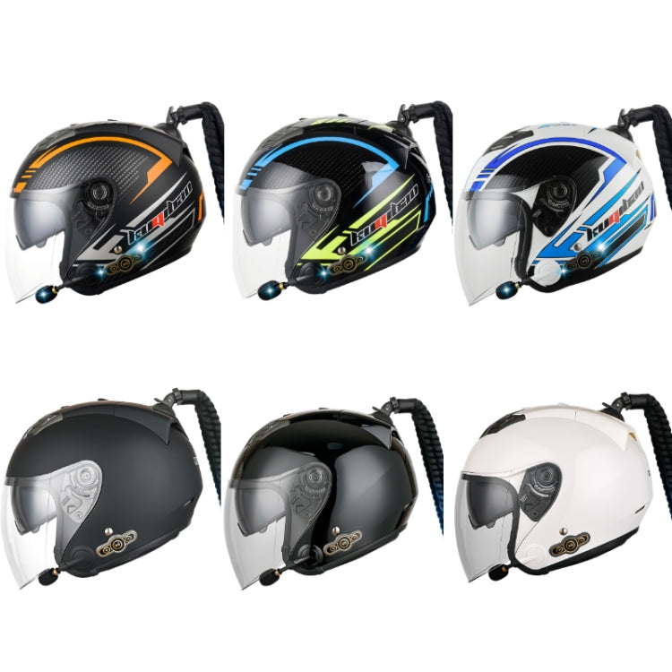 KUQIBAO Motorcycle Bluetooth Headset Double Lens Helmet With Braid, Size: XL(Scrub Black) - Helmets by KUQIBAO | Online Shopping South Africa | PMC Jewellery | Buy Now Pay Later Mobicred