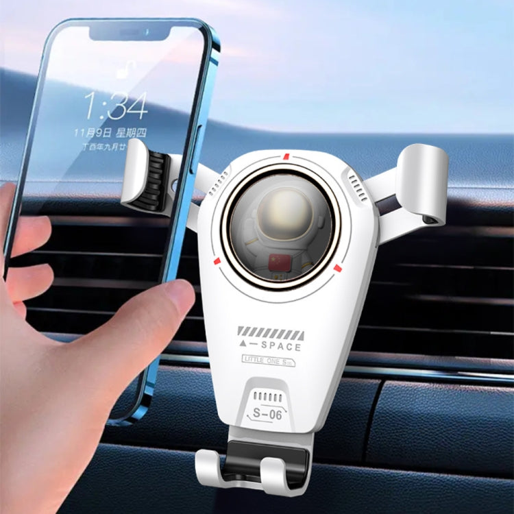 S-06 Car Air Outlet Gravity Holder Retractable Rotating Mobile Phone Bracket(White) - Car Holders by PMC Jewellery | Online Shopping South Africa | PMC Jewellery | Buy Now Pay Later Mobicred