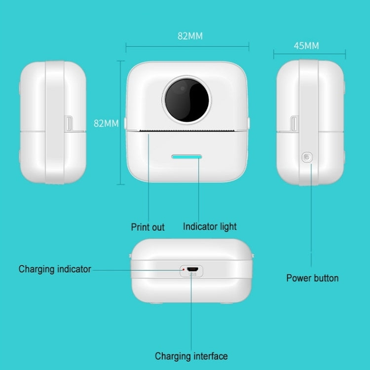 Mini Student Wrong Question Bluetooth Thermal Printer With 5 Rolls White Paper(White) - Printer by PMC TechLife | Online Shopping South Africa | PMC TechLife | Buy Now Pay Later Mobicred