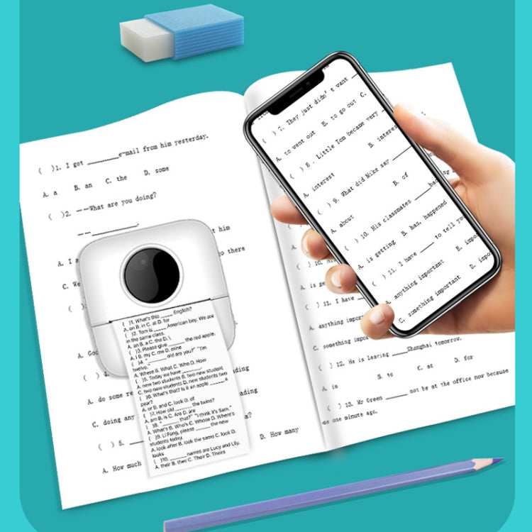 Mini Student Wrong Question Bluetooth Thermal Printer With 3 Rolls Color Paper(Pink) - Printer by PMC TechLife | Online Shopping South Africa | PMC TechLife | Buy Now Pay Later Mobicred