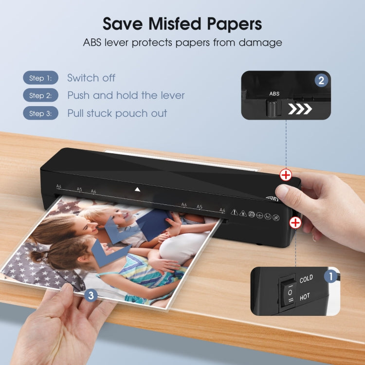 9 Inch A4 Hot Cold Laminator Machine Book Documents Laminator, Size: Set 1(220V EU Plug) - Photo Film Covering Machine by PMC TechLife | Online Shopping South Africa | PMC TechLife | Buy Now Pay Later Mobicred
