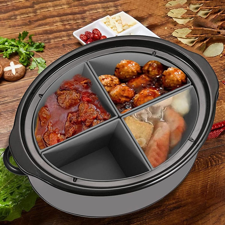 For Crockpot 6QT Slow Cooker Silicone Liners Divider Reusable Leak Proof Mats, Spec: Gray  4 Compartments - Kitchen Machine Accessories & Parts by PMC Jewellery | Online Shopping South Africa | PMC Jewellery