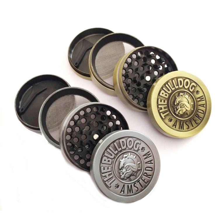 50mm  Bulldog Grinder Tobacco Herb Zinc Alloy Grinders, Spec: 4 -layer Ancient Silver - Cigarette Box & Ashtrays by PMC Jewellery | Online Shopping South Africa | PMC Jewellery