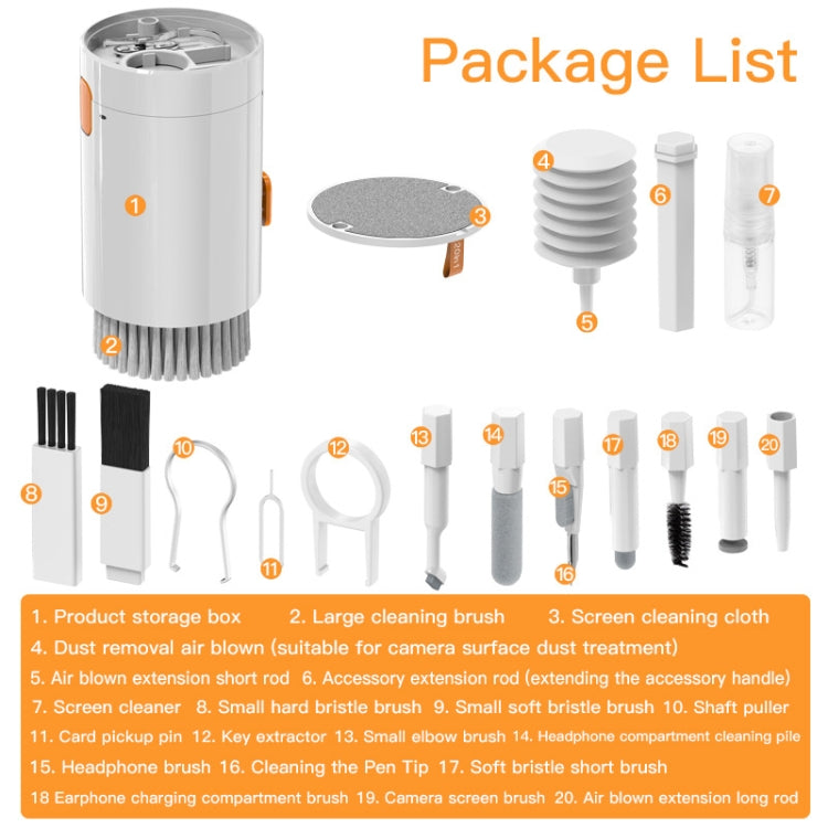 Q20 Headphone Cleaning Pen Mobile Phone Camera Computer Cleaning Tool Without Liquid(White Orange) - free shipping - PMC TechLife - Order now!