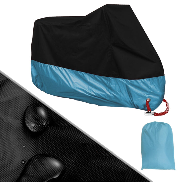 190T Motorcycle Rain Covers Dustproof Rain UV Resistant Dust Prevention Covers, Size: M(Black and Light Blue) - Protective Gear by PMC Jewellery | Online Shopping South Africa | PMC Jewellery | Buy Now Pay Later Mobicred