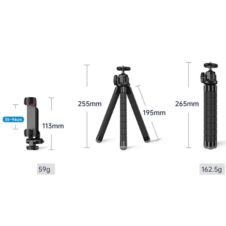 APEXEL APL-JJ025 Camera Mobile Phone Outdoor Selfie Live Lazy Bracket Multifunctional Octopus Tripod(Black) - Stand by APEXEL | Online Shopping South Africa | PMC Jewellery | Buy Now Pay Later Mobicred