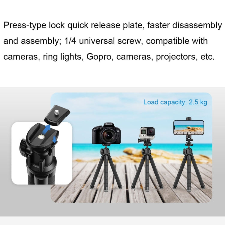 APEXEL APL-JJ025 Camera Mobile Phone Outdoor Selfie Live Lazy Bracket Multifunctional Octopus Tripod(Black) - Stand by APEXEL | Online Shopping South Africa | PMC Jewellery | Buy Now Pay Later Mobicred