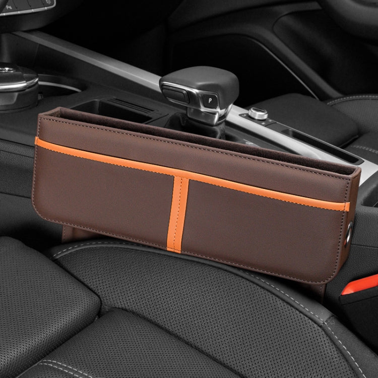 Leather Car Seat Gap Multifunctional Storage Box(Brown) - Stowing Tidying by PMC TechLife | Online Shopping South Africa | PMC TechLife | Buy Now Pay Later Mobicred
