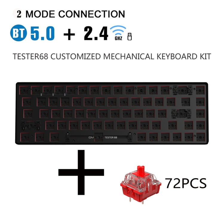 Dual-mode Bluetooth/Wireless Customized Hot Swap Mechanical Keyboard Kit + Red Shaft, Color: Purple - Other by PMC Jewellery | Online Shopping South Africa | PMC Jewellery | Buy Now Pay Later Mobicred