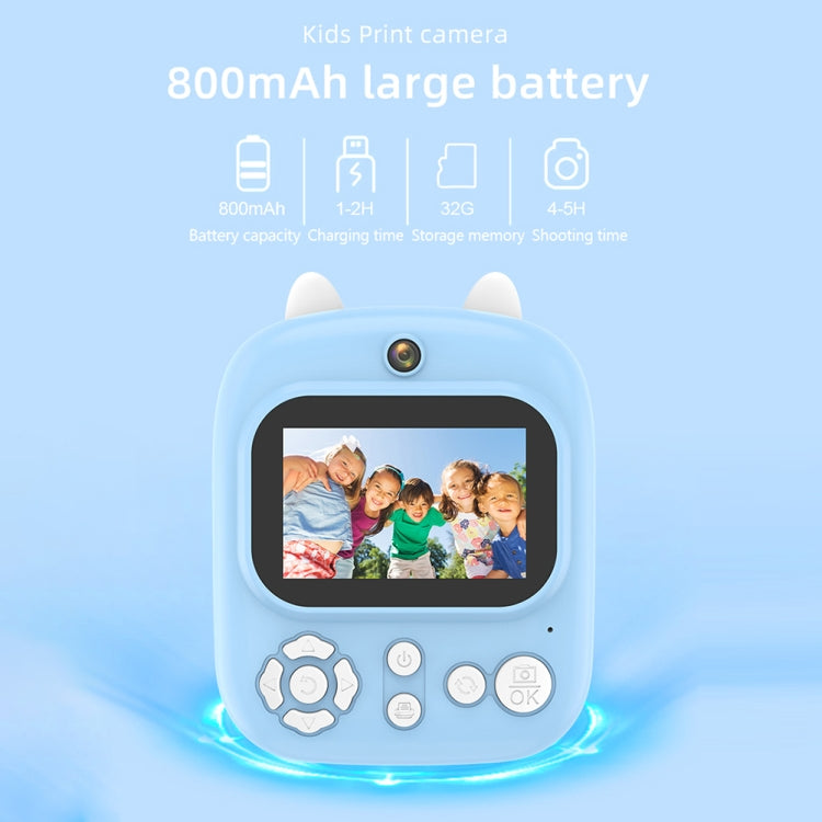 1200W Pixel  2.4 Inch Display Children Print Instant Camera Standard Blue - Children Cameras by PMC Jewellery | Online Shopping South Africa | PMC Jewellery | Buy Now Pay Later Mobicred