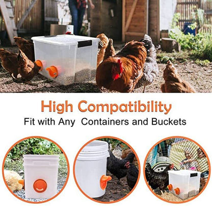 DIY Chicken Feeders Automatic Poultry Feeders Kit For Buckets, Barrels, Troughs, Spec: 6pcs/set Orange - Food Bowls by PMC Jewellery | Online Shopping South Africa | PMC Jewellery