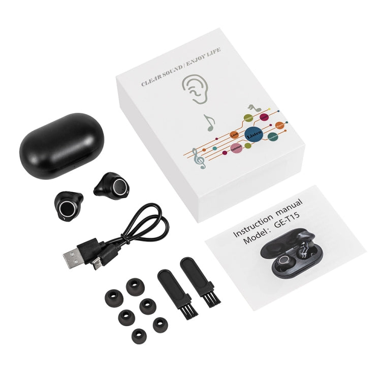 GE-T15 Mini USB Charging TWS Hearing Aid Sound Amplifier(White) - Hearing Aids by PMC TechLife | Online Shopping South Africa | PMC TechLife