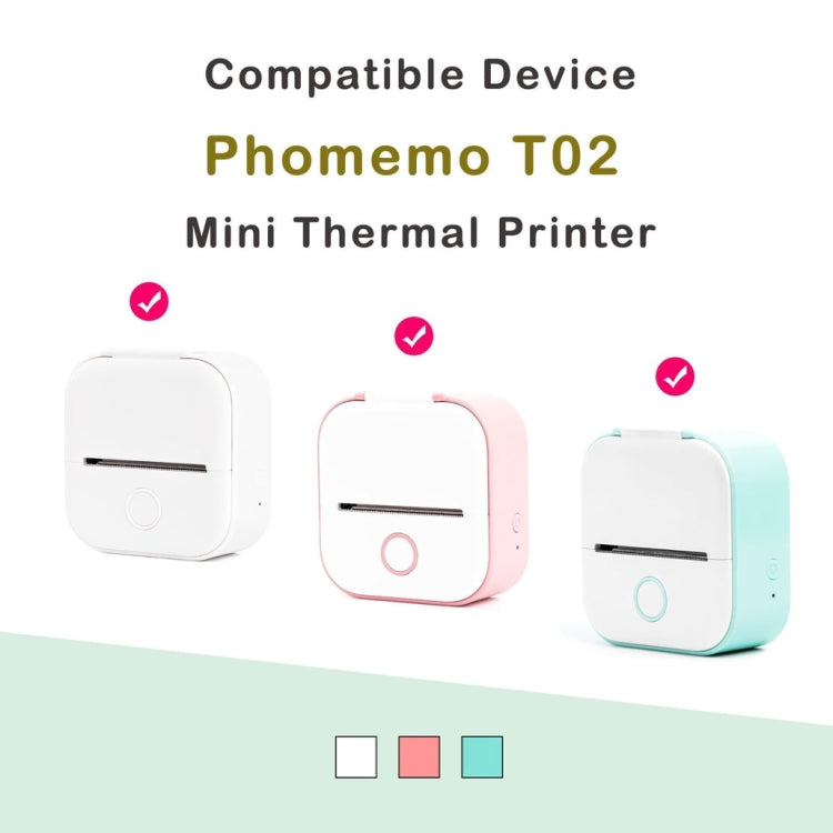 For Phomemo T02 3rolls Bluetooth Printer Thermal Paper Label Paper 53mmx6.5m 10 Years Black on White No Adhesive - Printer Accessories by Phomemo | Online Shopping South Africa | PMC Jewellery