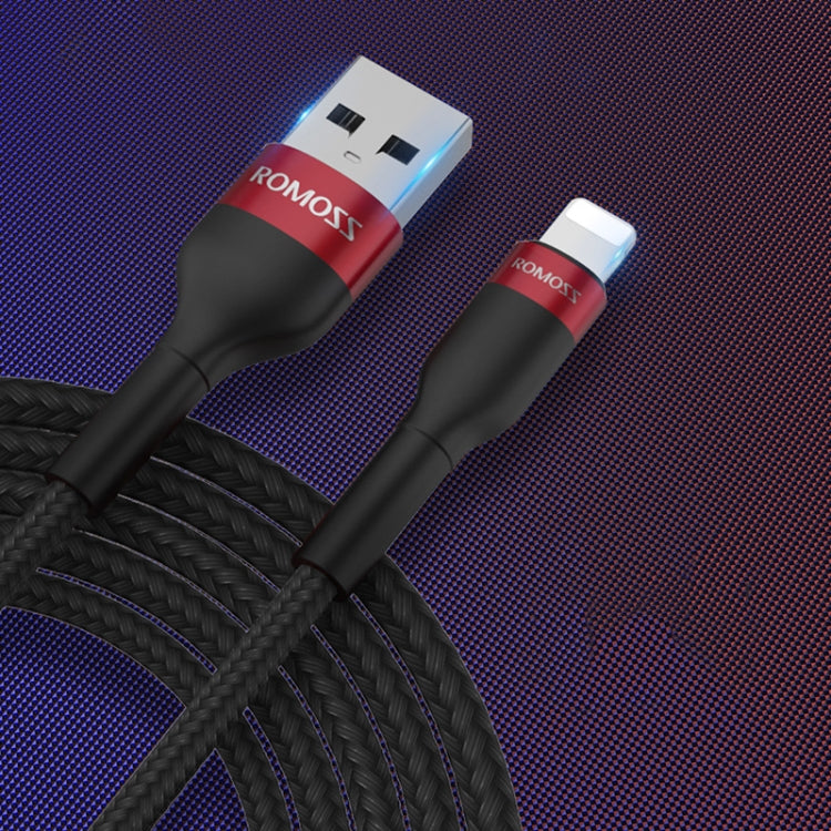 ROMOSS  CB12B 2.4A 8 Pin Fast Charging Cable For IPhone / IPad Data Cable 1m(Red Black) - Normal Style Cable by ROMOSS | Online Shopping South Africa | PMC Jewellery | Buy Now Pay Later Mobicred