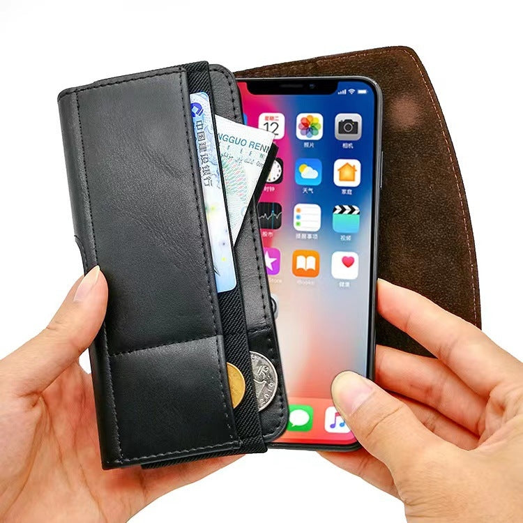 3.5-4.0 inch Multifunctional Waist Bag Mobile Phone Leather Case(Black) -  by PMC TechLife | Online Shopping South Africa | PMC TechLife | Buy Now Pay Later Mobicred