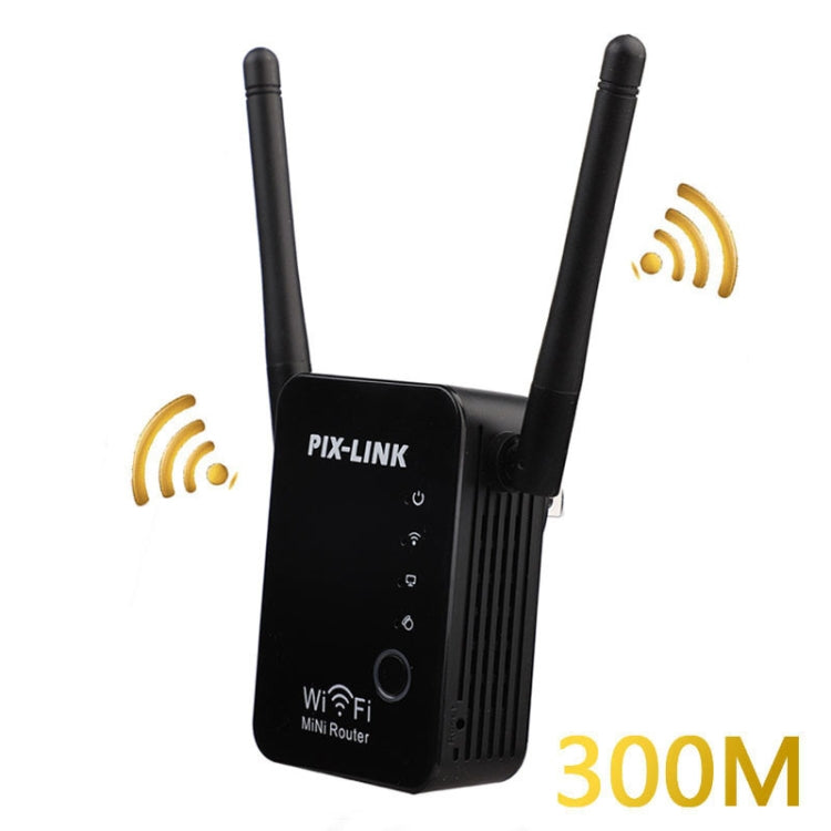 PIX-LINK 2.4G 300Mbps WiFi Signal Amplifier Wireless Router Dual Antenna Repeater(US Plug) - free shipping - PMC Jewellery - Order now!